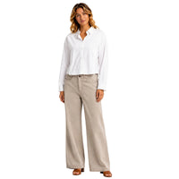 YAYA Blouse en popeline avec détails de boutons - PureWhite