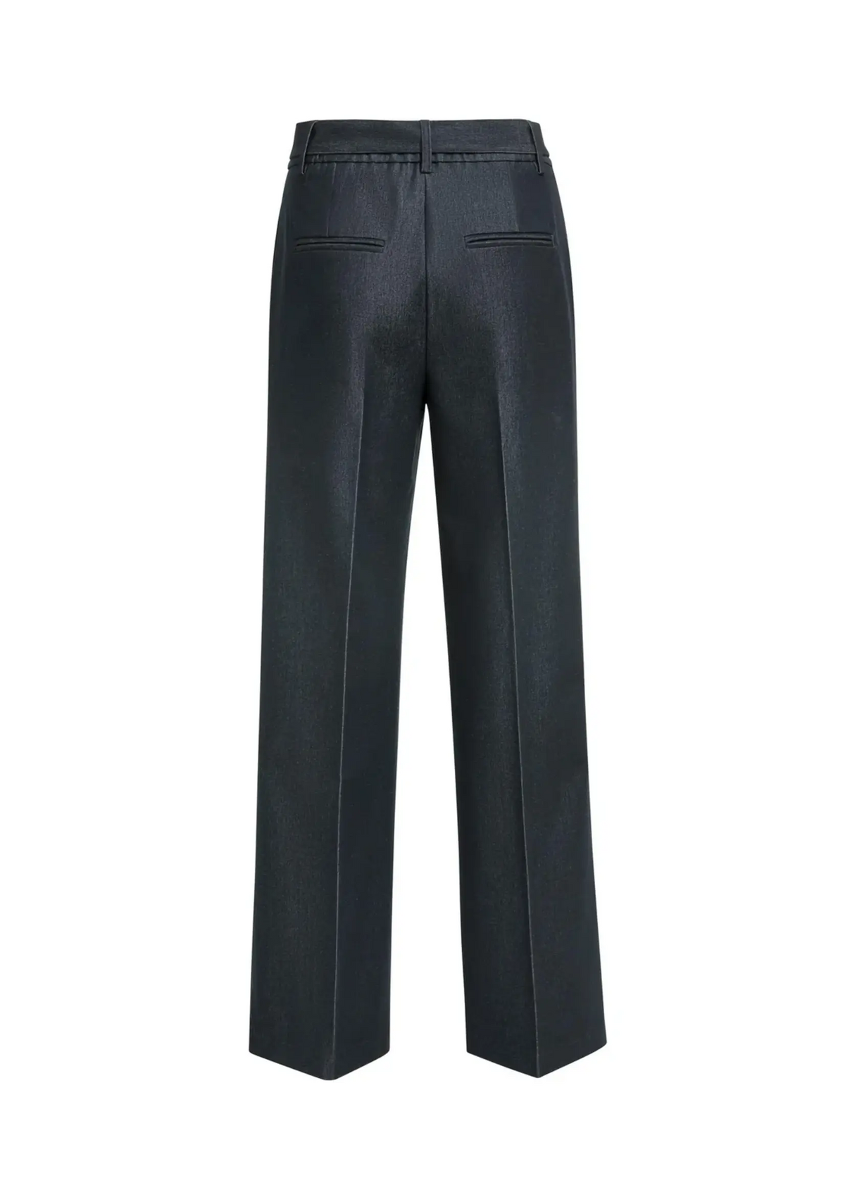 YAYA Woven Wide Leg Trousers with Belt - CatBlack