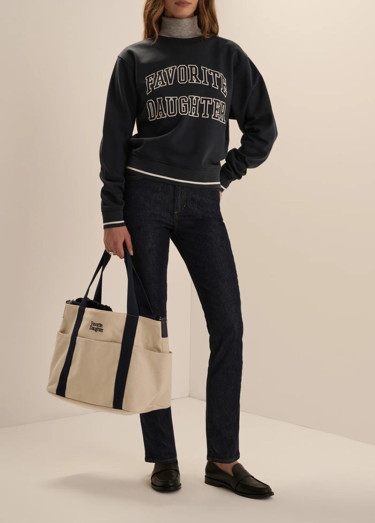 Favorite Daughter - Le sweat-shirt Collegiate Classic - Marine-Blanc