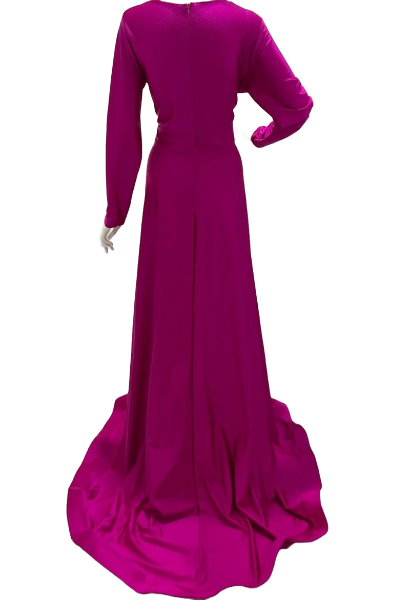 V Neck Long Sleeve Gown