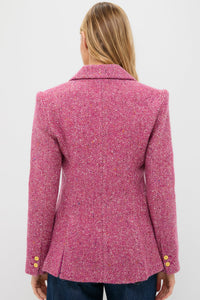 L'Agence Chamberlain Blazer Pink Multi Herringbone