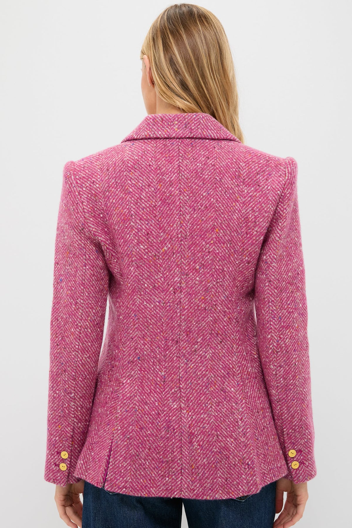 L'Agence Chamberlain Blazer Pink Multi Herringbone
