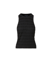 Veronica Beard Jordyn Cropped Cotton Blend Sleeveless Tank Top Black