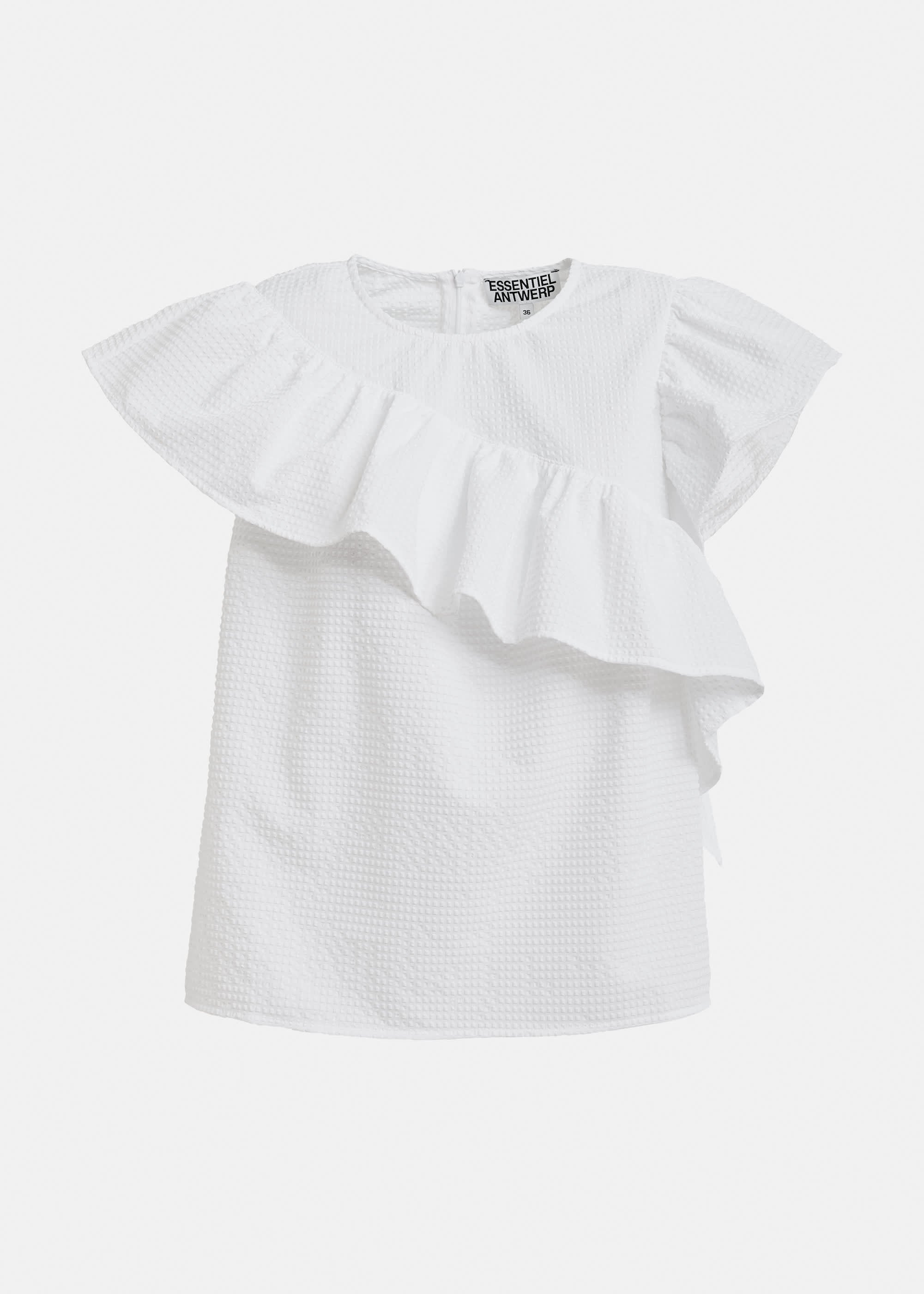 Essentiel Antwerp JooJoo Googoo Crinkle Top White