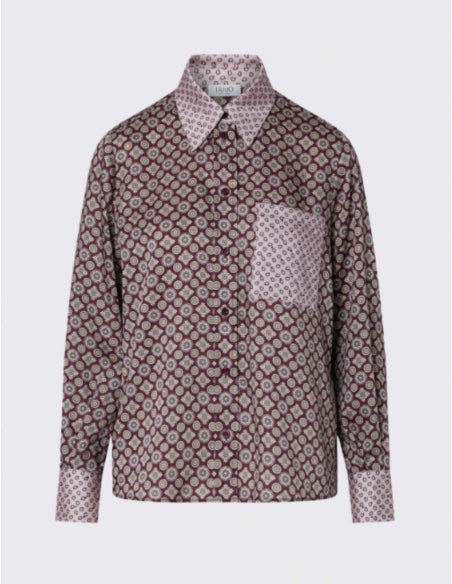 Liu Jo White Women's Printed Twill Shirt - Big erg Geom