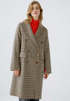 Oui Check Wool Blend Coat