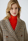 Oui Check Wool Blend Coat