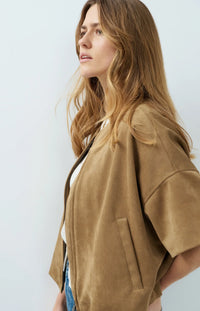YAYA Oversized shortsleeve suedine jacket