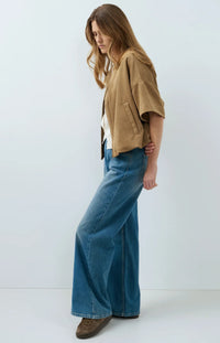 YAYA Oversized shortsleeve suedine jacket