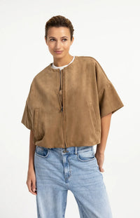YAYA Oversized Shortsleeve Deudine Jacket with Baloon Bottom Hem