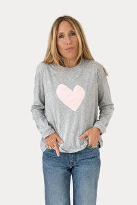 Kerri Rosenthal KR263-1183 Long Sleeve Suke Tee Heather Gray