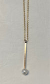 Harakiri Alexise-Y Bar and Pearl Pendant in Yellow Gold