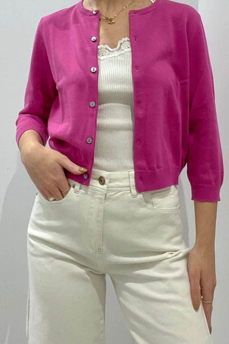 Repeat Cotton Button Cardigan