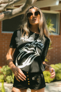 People of Leisure Rolling Stones Raglan Tee Black