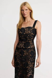 Smythe Lace Bustier With Detachable Straps - Black