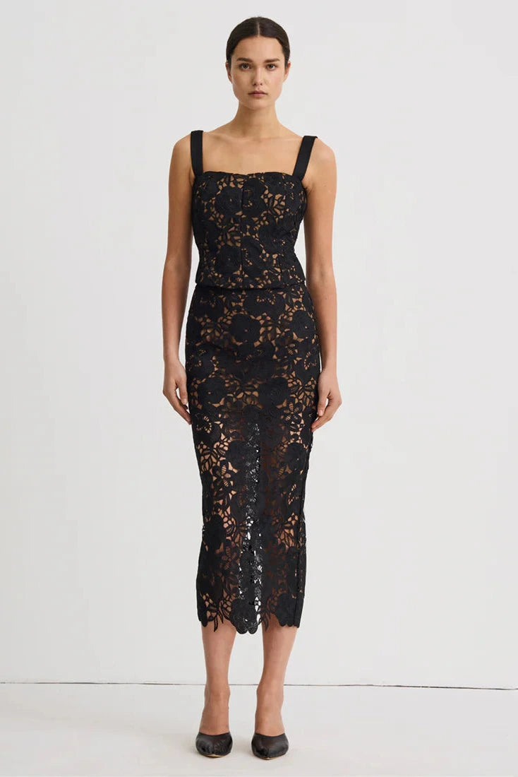 Smythe Lace Bustier With Detachable Straps - Black