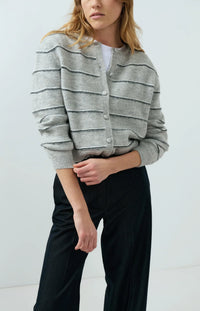 YAYA Knitted striped cardigan long sleeve