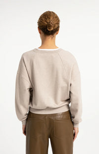 YAYA V-neck sweatshirt with woven collar