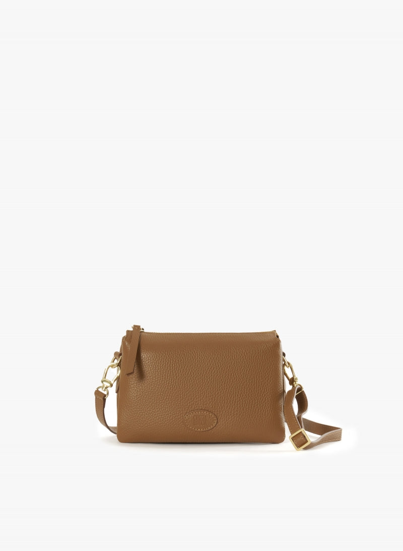 Cinzia Rocca Genuine Leather Crossbody Bag With Three Compartments