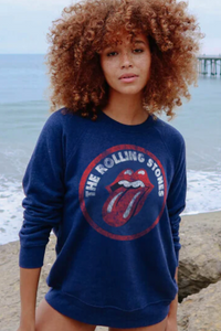 People of Leisure Rolling Stones Logo Sweatshirt Navy