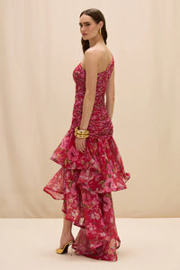 PatBo Peony Dot Long Dress - Red