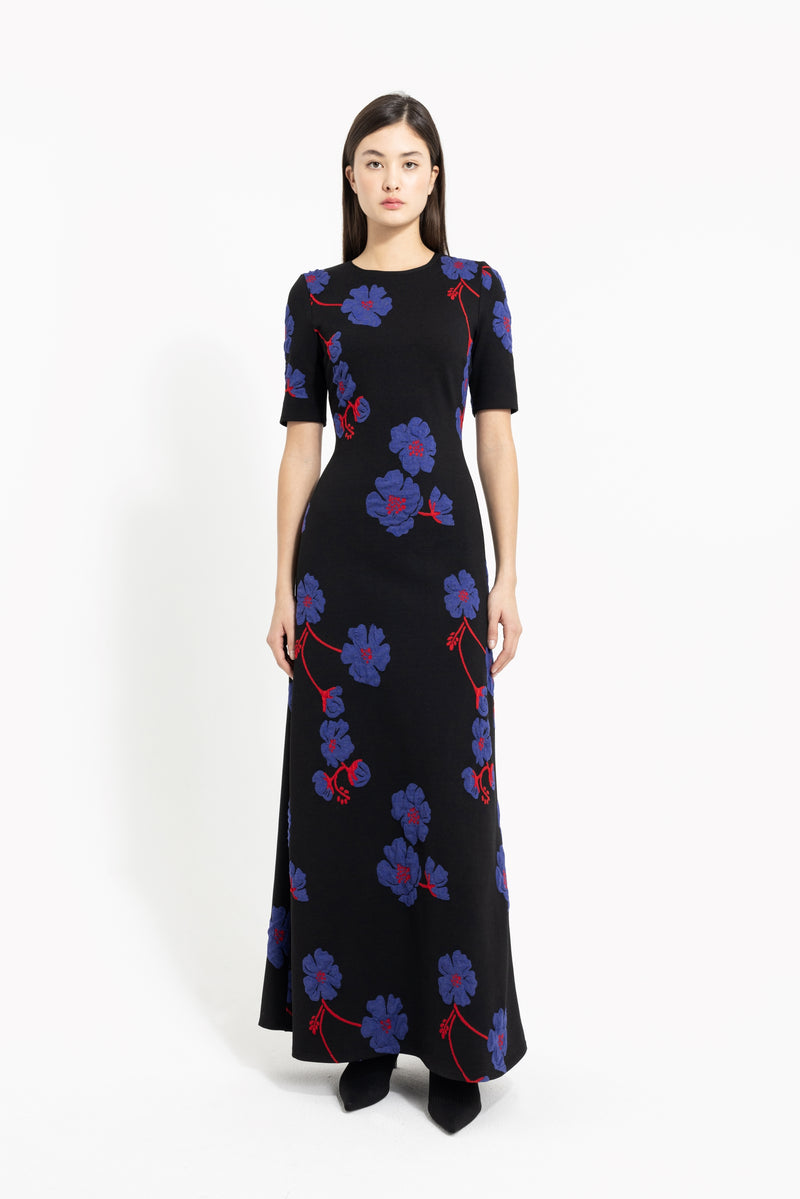 Nadya Toto Violet Long Dress Floral