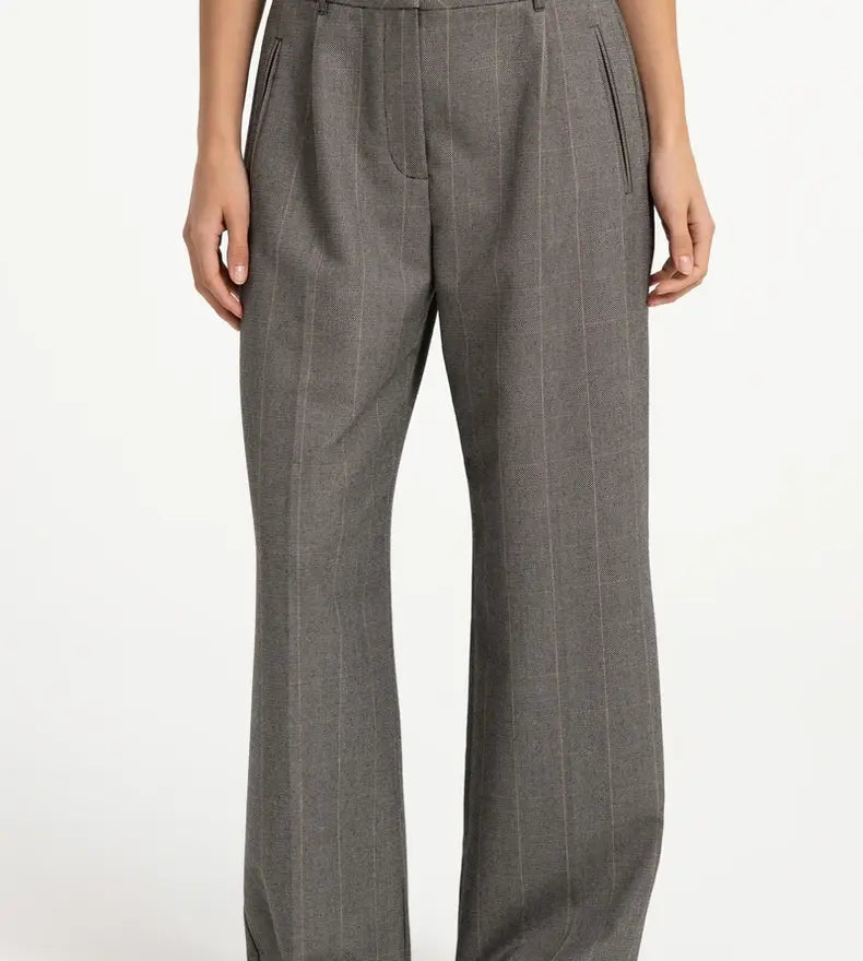 YAYA Pantalon tissé à jambes larges avec plis - HoleBlack Dessin
