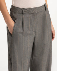 YAYA Pantalon tissé à jambes larges avec plis - HoleBlack Dessin
