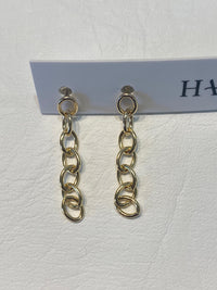 Harakiri Monia-Y Yellow Gold Filled Simple Chain Earrings