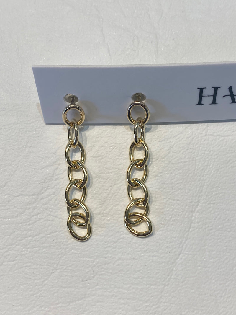 Harakiri Monia-Y Yellow Gold Filled Simple Chain Earrings