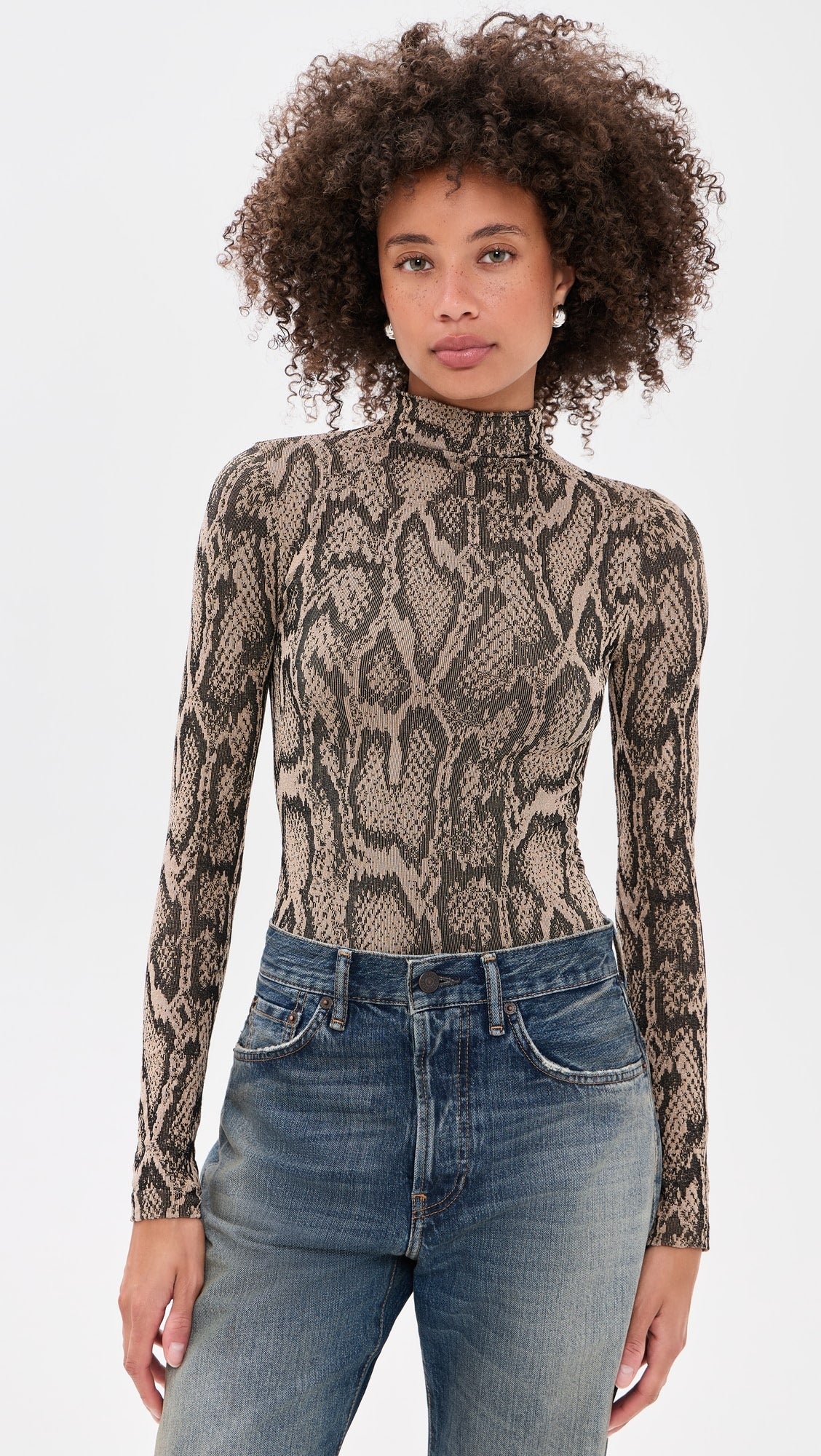Body-string dos nu scintillant motif python Wolford 001-77130-8362 Python du désert