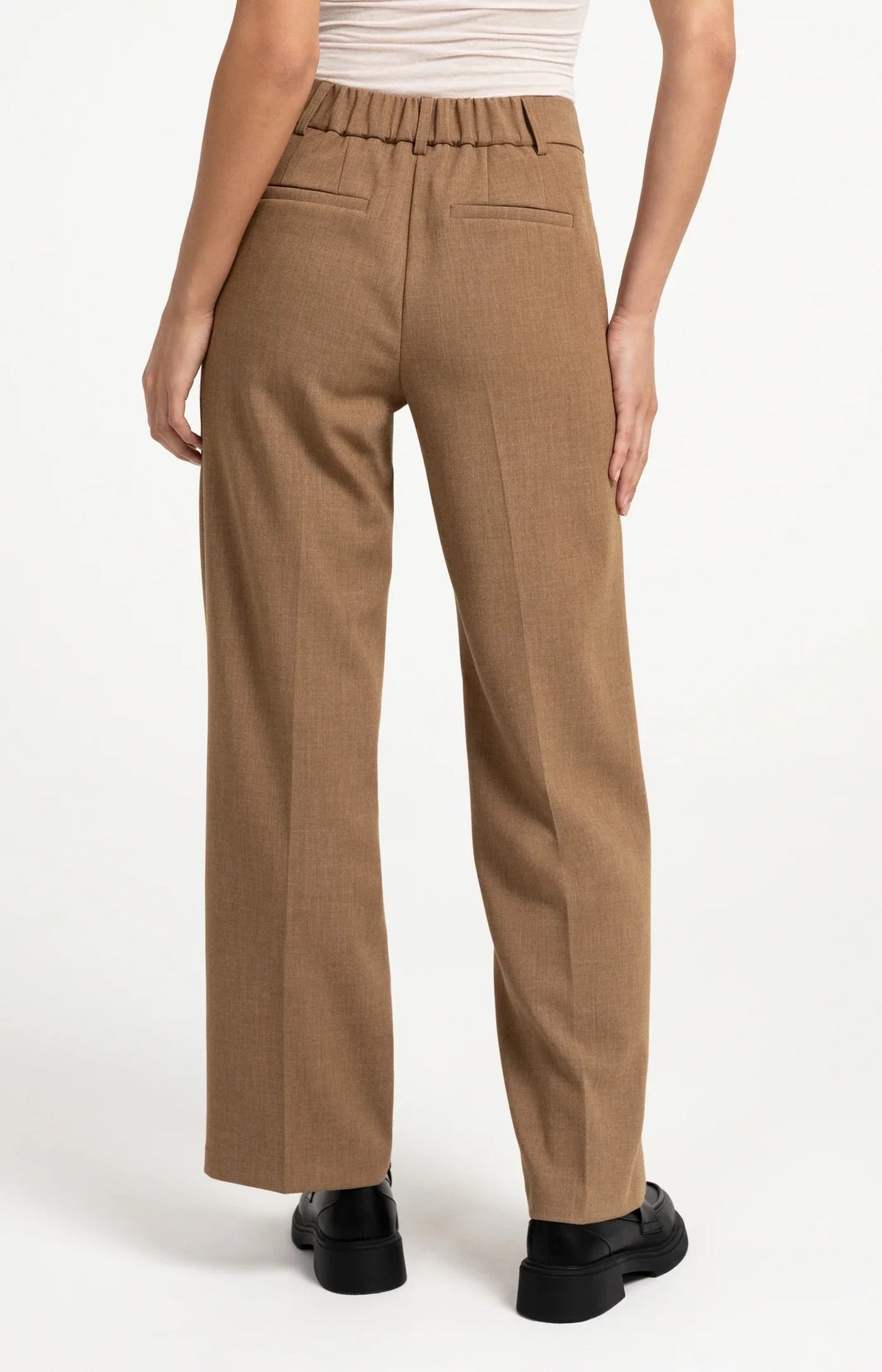 YAYA Woven mid waist straight leg trousers
