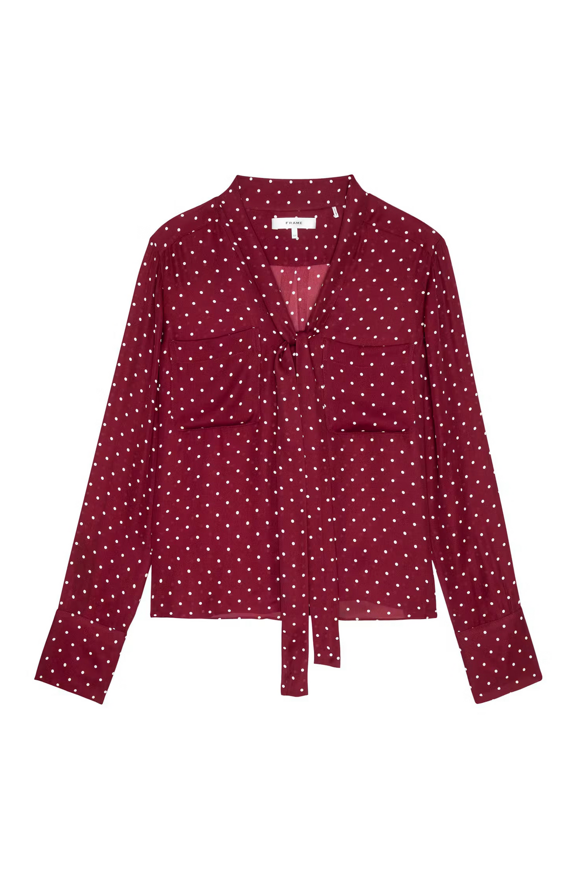 Frame Le chemisier Modern Tie à pois grenat profond