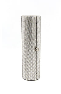 Long Cylinder Encrusted Crystals Clutch Rhinestone Clasp