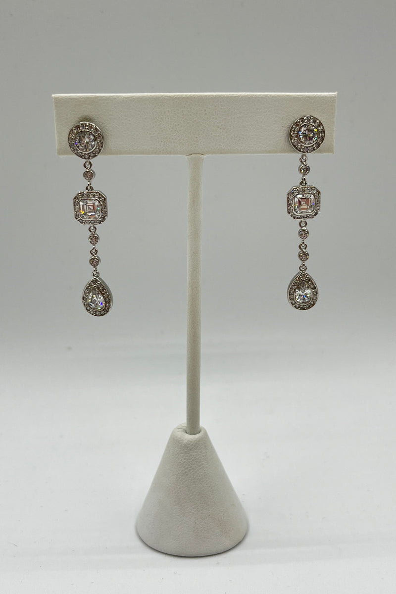 Elen Henderson 3 Tier Drop Crystal Earrings