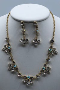 Elen Henderson Crystal Leaf Necklace and Earring Set