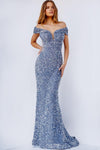 Jovani Sequin Mermaid Gown Royal Blue