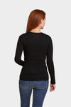 Majestic Filatures Soft Touch Long Sleeve Crew Neck Top Black