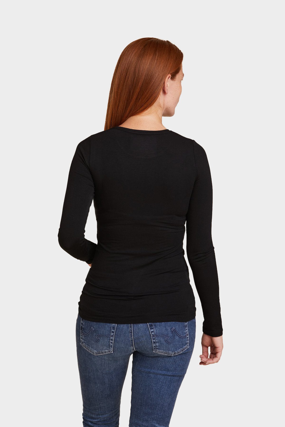 Majestic Filatures Soft Touch Long Sleeve Crew Neck Top Black