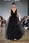 Kim Newport Sleeveless V-Neck Gown W/ Tulle and overskirt