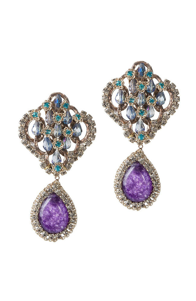 Theia Jewelry Vintage Swarovski Amethyst Drop Earring