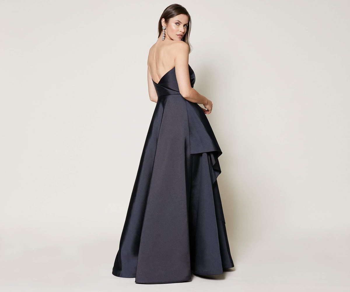 Sachin & Babi Strapless Gown with Side Ruffle