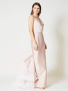 SACHIN & BABI V-neck Mermaid Gown ruffle tulle train