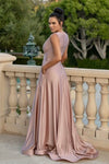 A-Line w/ slit v neck Gown